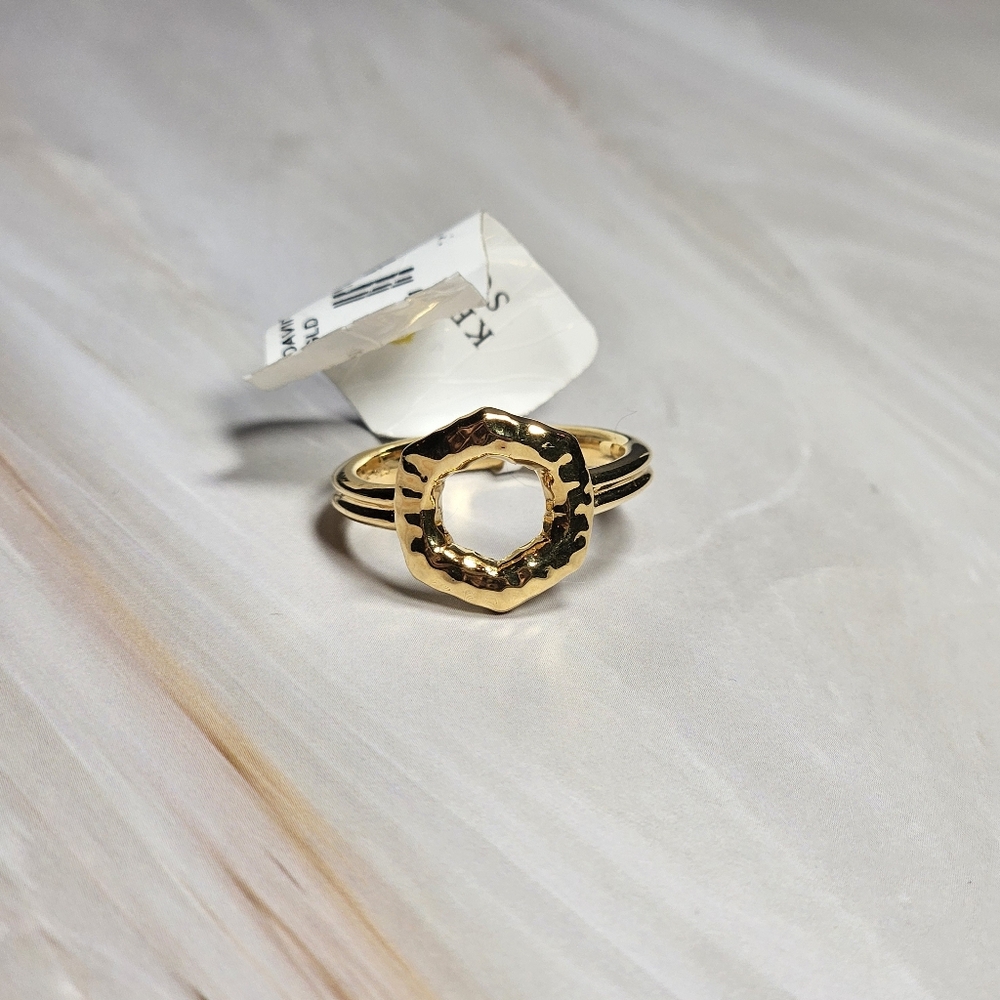 NEW Kendra Scott Davie 18k Gold Vermeil Open Frame Ring Size 8
